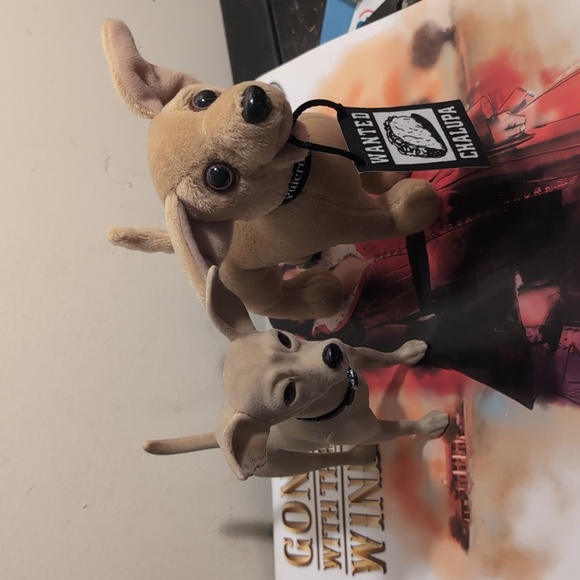 Set 2 Yo Quiero Taco Bell 1998 Plastic Stuffed Plush Chihuahua Dog Vintage 90's - Picture 1 of 13